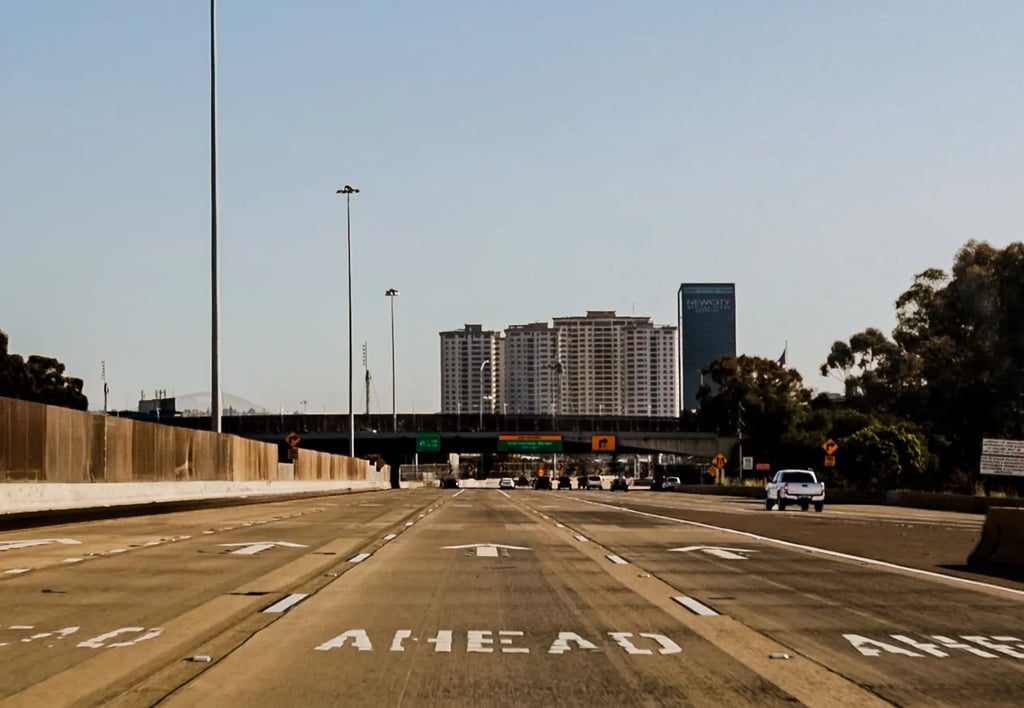 Medical Tourism in Mexico 12 A highway view heading towards the San Ysidro border crossing, illustrating the easy commute for American patients traveling to Tijuana for medical care.