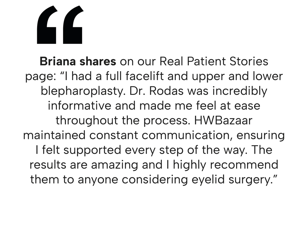 Patient Briana testimonial about her full facelift and upper and lower blepharoplasty in Tijuana with Dr. Rodas.