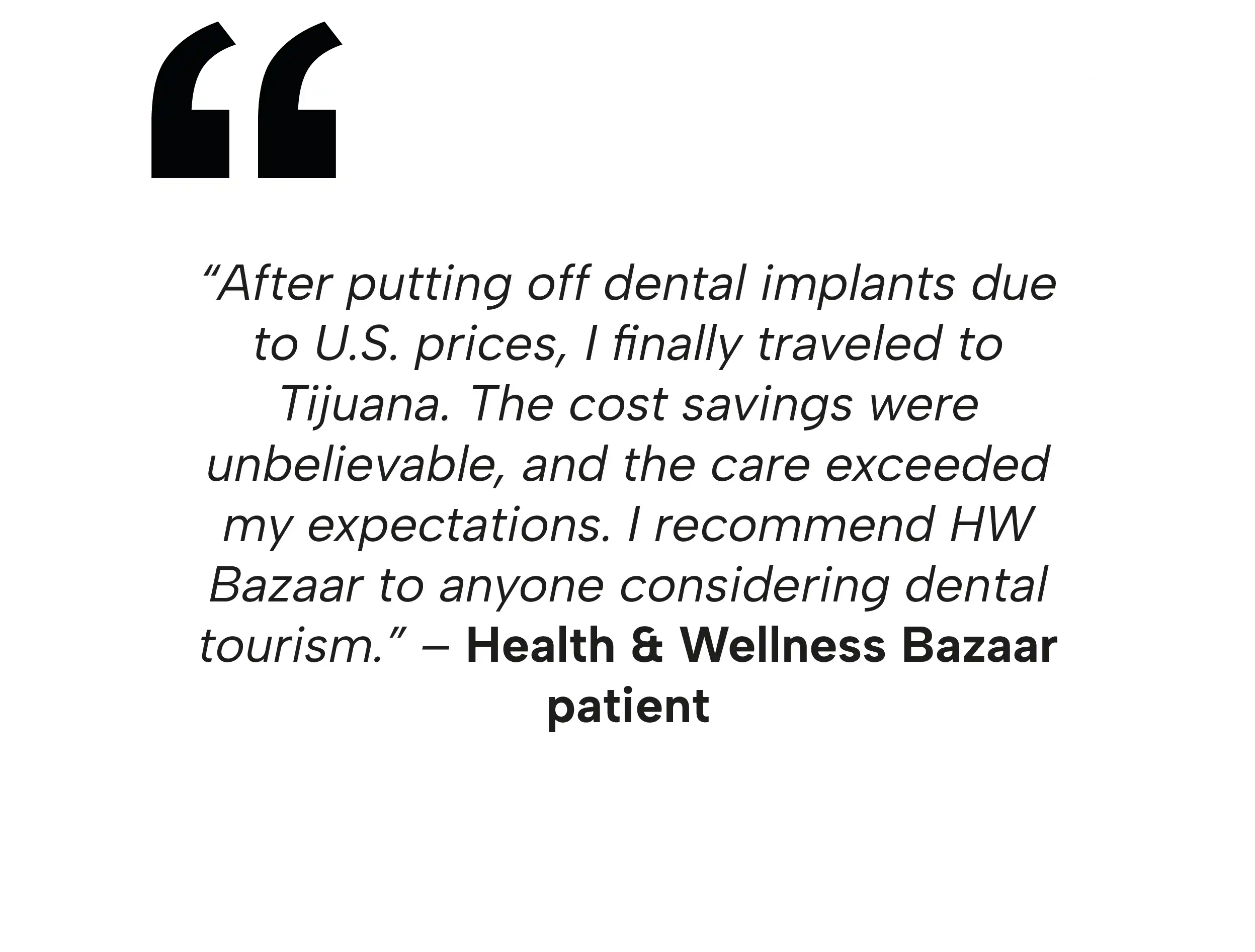 Health & Wellness Bazaar patient recommendation for dental tourism and tooth implants in Mexico.