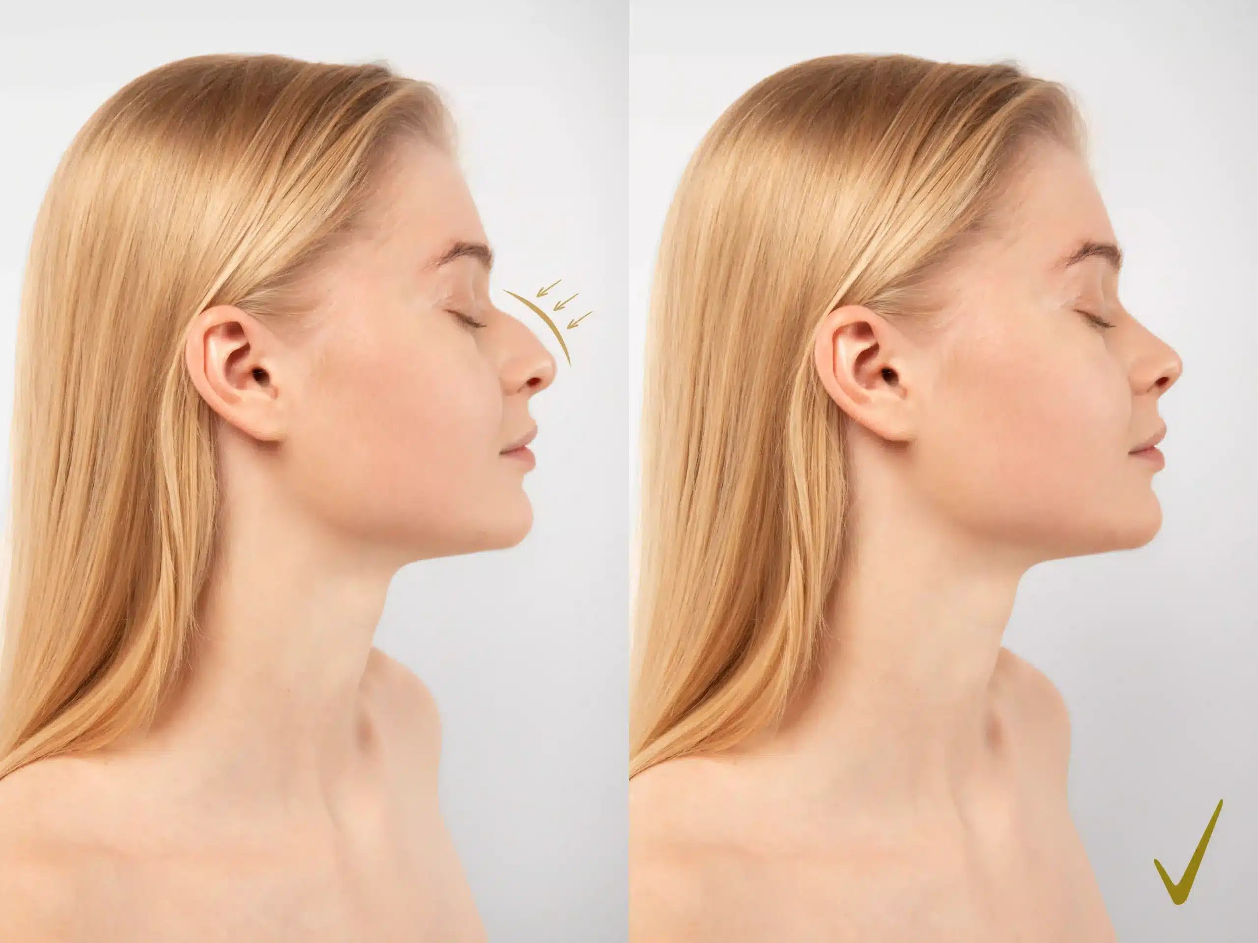 Rhinoplasty in Tijuana, Mexico 23 Illustration of a nasal dorsal hump correction and profile planning for a nose job in Tijuana.