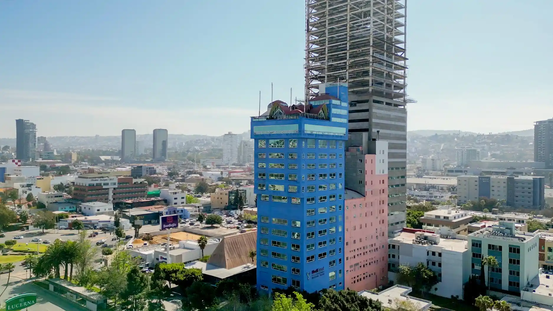 Plastic Surgery in Tijuana, Mexico 11 Aerial view of the modern medical district for plastic surgery in Tijuana, offering a safe environment for safe cosmetic surgery abroad.