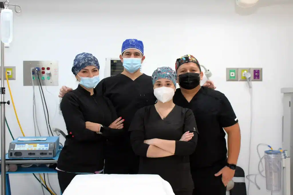 Skin Removal Surgery Cost – 7 Smart Ways to Save Money (Without Risking Your Health) 4 Side view of a patient's torso with detailed surgical marking on the abdomen and thigh for a skin removal procedure in Tijuana.