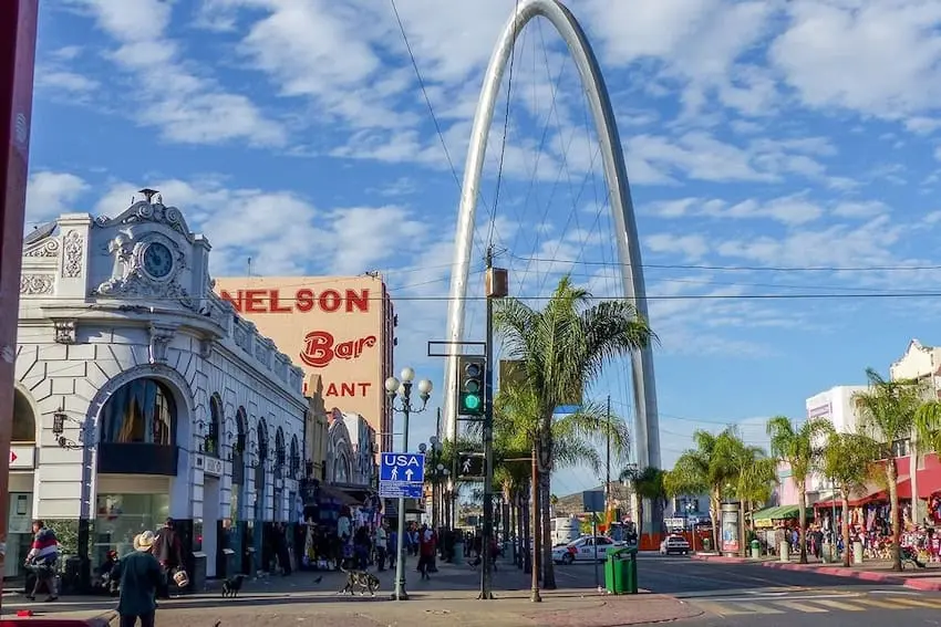 Breast Augmentation In Tijuana, Mexico 11 View of the iconic Tijuana Arch on Avenida Revolución, welcoming patients traveling for breast augmentation in Tijuana and breast implants in Mexico.