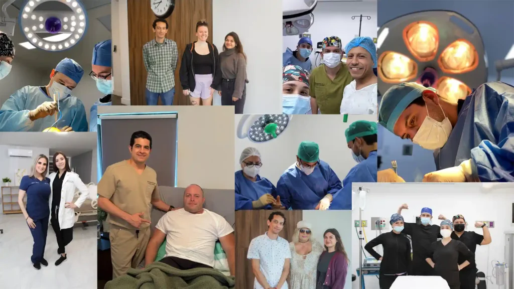 Vetted Doctors in Tijuana | Health & Wellness Bazaar 11 Collage showing happy patients, dedicated staff, and board-certified surgeons performing plastic and bariatric surgery in Tijuana, highlighting the complete medical tourism Mexico experience.