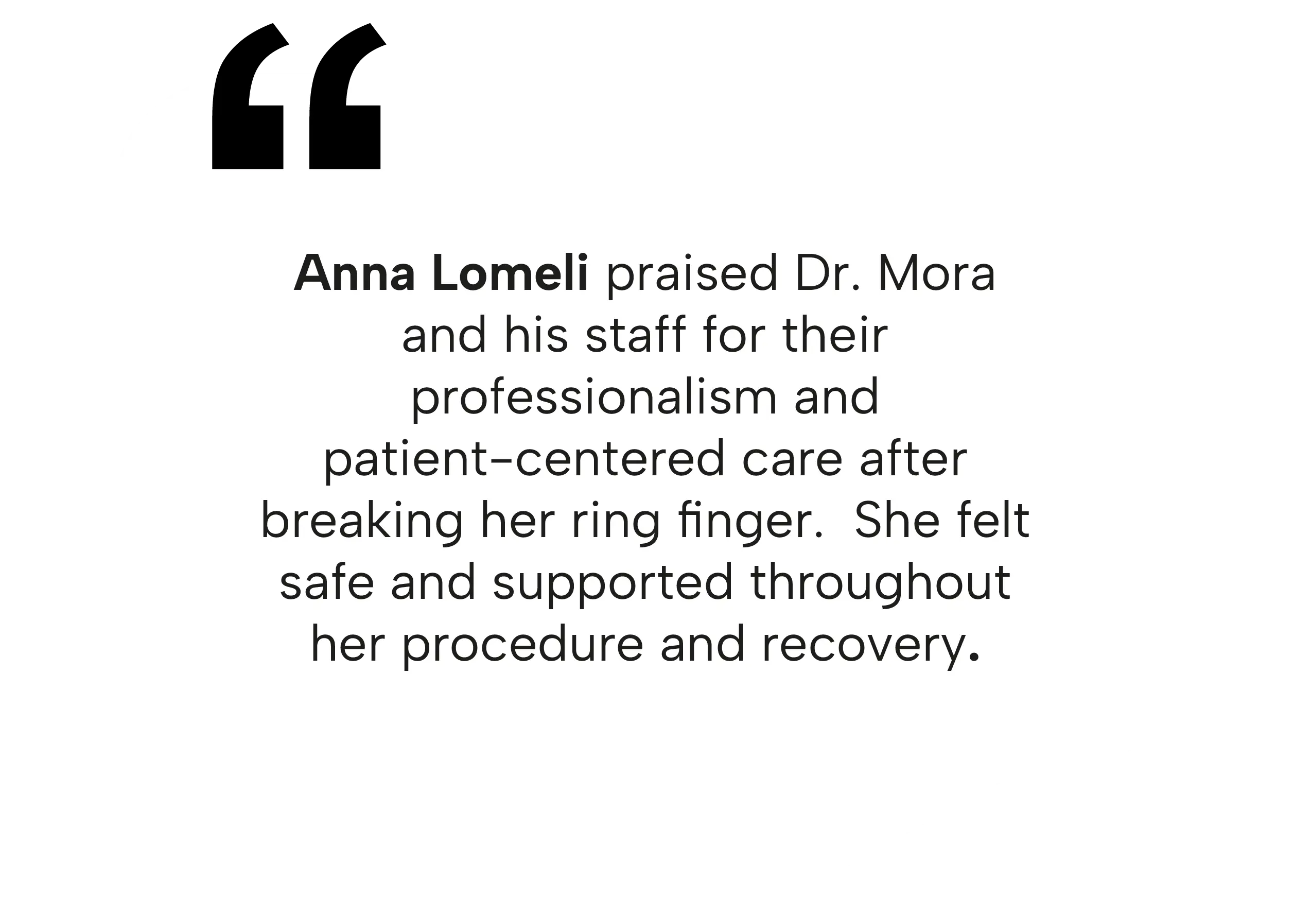 Knee Replacement in Tijuana, Mexico 16 Patient review from Anna Lomeli praising the professional care for her orthopedic procedure at CORE Medical in Tijuana.