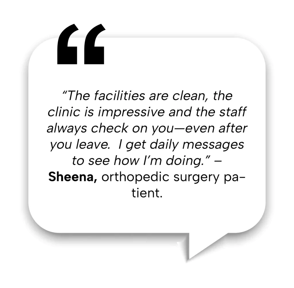 Patient Stories 16 Patient stories from Mexico featuring Sheena’s experience with orthopedic surgery and clinic facilities.