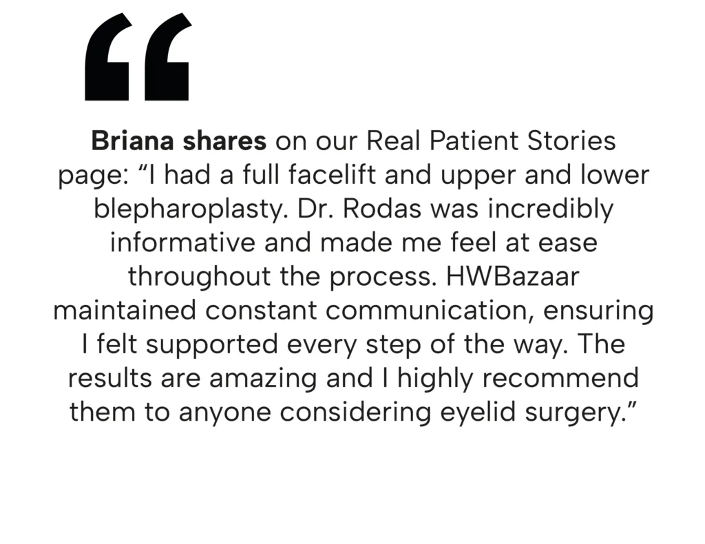 Eyelid Surgery in Tijuana, Mexico 17 Patient Briana testimonial about her full facelift and upper and lower blepharoplasty in Tijuana with Dr. Rodas.